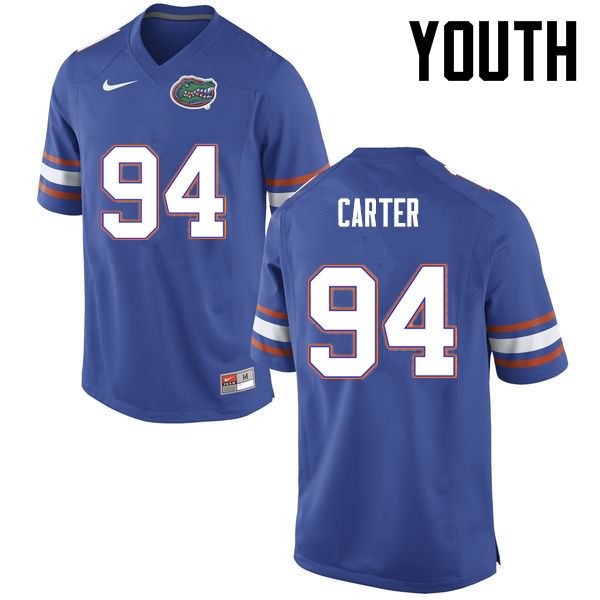 NCAA Florida Gators Zachary Carter Youth #94 Nike Blue Stitched Authentic College Football Jersey BUI1364AT
